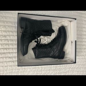 Chanel high boots mouton Black